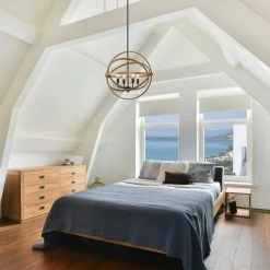 Google Hot Sale LNC-Orb Farmhouse Round Lantern - 4 Lights