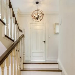 Google Hot Sale LNC-Orb Farmhouse Round Lantern - 4 Lights