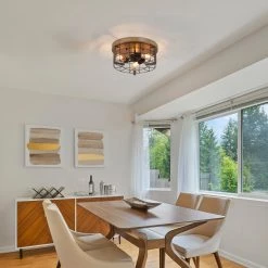 Lighting LNC Home-Metal Cross Frame Flush Mount - Rustic & Farmhouse-Clearance