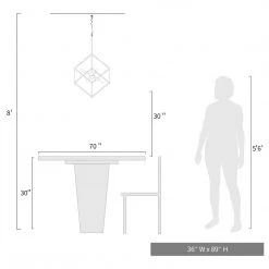 LNC- Rose Gold Cube Chandelier- Modern & Kitchen Island