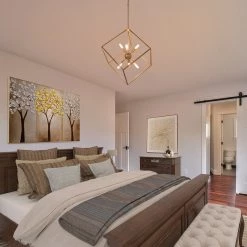 LNC- Rose Gold Cube Chandelier- Modern & Kitchen Island