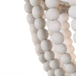 LNC-White Wood Beads Semi Flush Lights Hot Sale