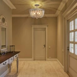 LNC-White Wood Beads Semi Flush Lights Hot Sale