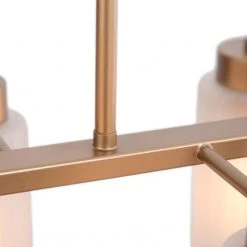 LNC Modern Gold Chandelier With Cylinder Glass Shades-6 Lights