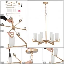 LNC Modern Square Chandelier-Open Box Lighting