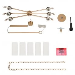 Modern LNC Gold Chandelier With Cylinder Glass Shades-6 Lights