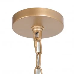 Modern LNC Gold Chandelier With Cylinder Glass Shades-6 Lights