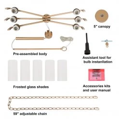 LNC Modern Square Chandelier-Open Box Lighting