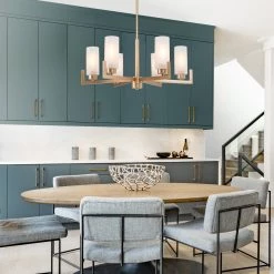 LNC Modern Square Chandelier-Open Box Lighting