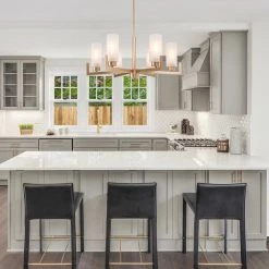 LNC Modern Square Chandelier-Open Box Lighting