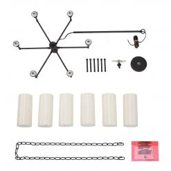 LNC Modern Classic Chandelier, Black And White Chandelier Open Box