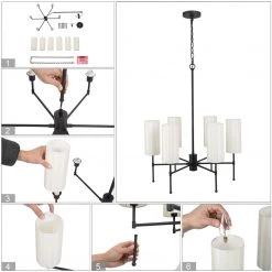 LNC Modern Classic Chandelier-6 Lights