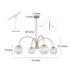 Uolfin Lighting LNC- Golden Orb Chandelier 4 Lights