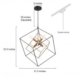 Modern LNC- Prismatic Cubed Chandelier - 6 Lights Hot Sale