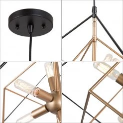 Modern LNC- Prismatic Cubed Chandelier - 6 Lights Hot Sale