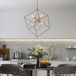 Modern LNC- Prismatic Cubed Chandelier - 6 Lights Hot Sale