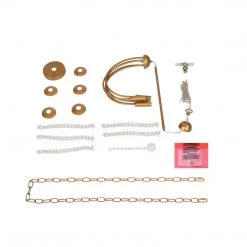 Hot Sale LNC Modern Gold Chandelier With Wooden Beads - 5 Lights