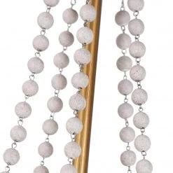 Hot Sale LNC Modern Gold Chandelier With Wooden Beads - 5 Lights