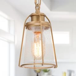 Modern Hot Sale LNC Nautical Gold Wire Cage Pendant Light - 1 Light