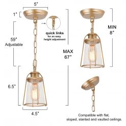 Modern Hot Sale LNC Nautical Gold Wire Cage Pendant Light - 1 Light