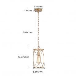 LNC Modern Gold Frame Pendant Light - 1 Light