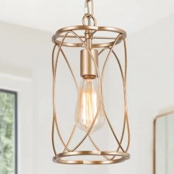 LNC Modern Gold Frame Pendant Light - 1 Light