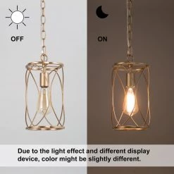 LNC Modern Gold Frame Pendant Light - 1 Light