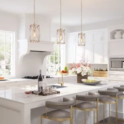 LNC Modern Gold Frame Pendant Light - 1 Light