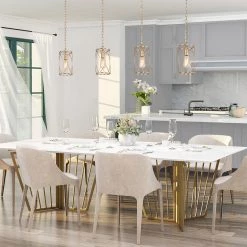 LNC Modern Gold Frame Pendant Light - 1 Light