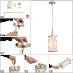 Hot Sale LNC Modern Gold Lantern Pendant Light