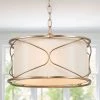 LNC Modern Gold Chandelier With Fabric Shade - 3 Lights