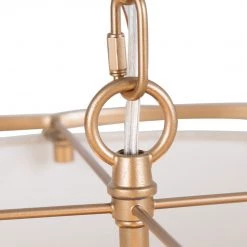 LNC Modern Gold Chandelier With Fabric Shade - 3 Lights