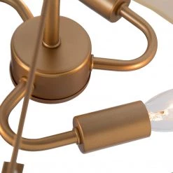 LNC Modern Gold Semi-flush Mount With Fabric Shade - 3 Lights Hot Sale