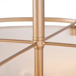 LNC Modern Gold Semi-flush Mount With Fabric Shade - 3 Lights Hot Sale