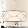Modern Hot Sale LNC Vintage Gold Fabric Drum Chandelier - 3 Lights
