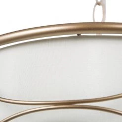 Modern Hot Sale LNC Vintage Gold Fabric Drum Chandelier - 3 Lights