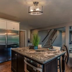 LNC Rustic Semi-flush Mount Light - 3 Lights