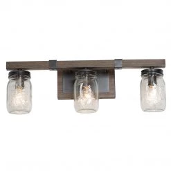 Hot Sale LNC Farmhouse Mason Jar Vanity Light-3 Lights