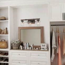 Hot Sale LNC Farmhouse Mason Jar Vanity Light-3 Lights