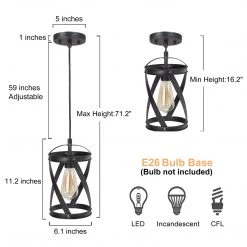 LNC Black Mini Modern Industrial Pendants