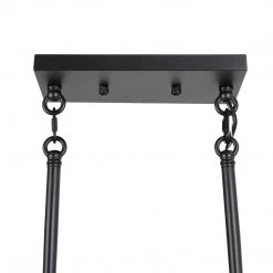 LNC Rectangle Rustic Kitchen Island Chandelier-5 Lights-Clearance Lighting