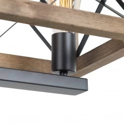 LNC Rectangle Rustic Kitchen Island Chandelier-5 Lights-Clearance Lighting