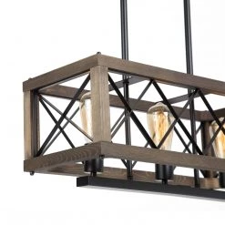Google LNC Rectangle Chandelier, Industrial Farmhouse Chandelier Hot Sale