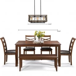 Google LNC Rectangle Chandelier, Industrial Farmhouse Chandelier Hot Sale