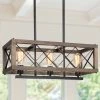 Lighting LNC Rectangle Chandelier, Industrial Farmhouse Chandelier-Open Box