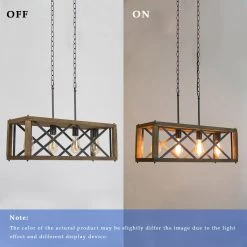 LNC Industrial Farmhouse Kitchen Island Chandelier-4 Lights