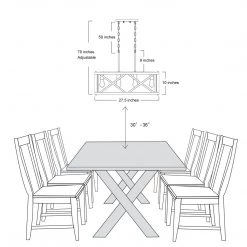 LNC Industrial Farmhouse Kitchen Island Chandelier-4 Lights