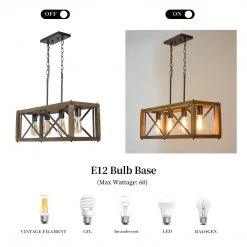 LNC Industrial Farmhouse Kitchen Island Chandelier-4 Lights