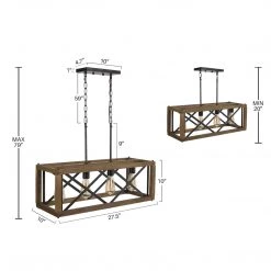 LNC Industrial Farmhouse Kitchen Island Chandelier-4 Lights