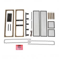 LNC Rectangle Chandelier, Wood And Metal Chandelier-Clearance Lighting